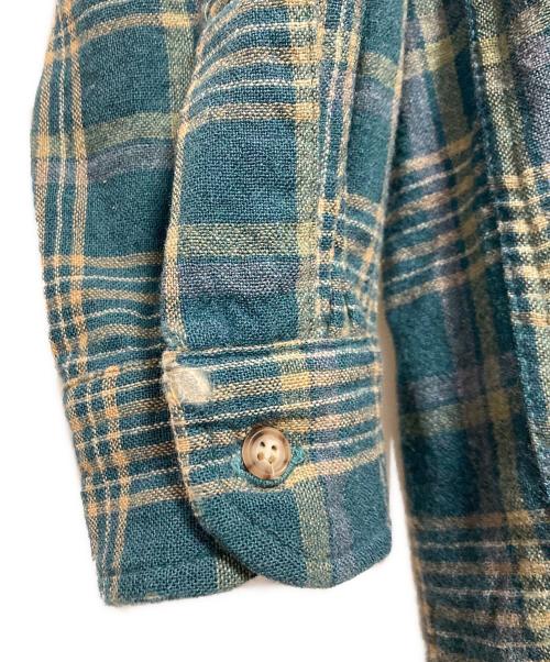 PENDLETON（ペンドルトン）PENDLETON (ペンドルトン) 90’S エルボーパッチチェックシャツ グリーン サイズ:Lの古着・服飾アイテム