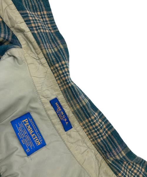 PENDLETON（ペンドルトン）PENDLETON (ペンドルトン) 90’S エルボーパッチチェックシャツ グリーン サイズ:Lの古着・服飾アイテム