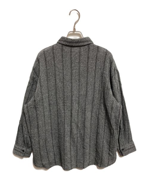 INDIVI（インディヴィ）INDIVI (インディヴィ) ストライプ柄ビックシャツ グレー サイズ:38の古着・服飾アイテム
