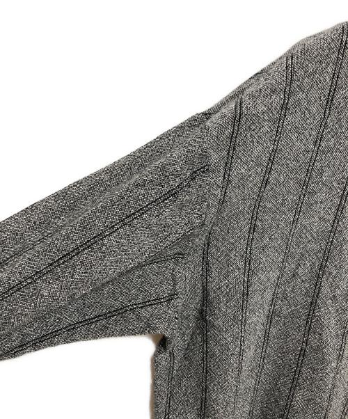 INDIVI（インディヴィ）INDIVI (インディヴィ) ストライプ柄ビックシャツ グレー サイズ:38の古着・服飾アイテム