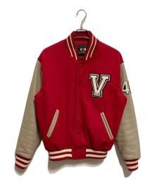 VAN（ヴァン）の古着「90’ｓ アーチロゴレザースリーブスタジャン」｜レッド