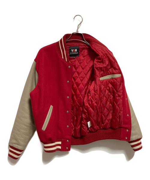 VAN（ヴァン）VAN (ヴァン) 90’ｓ アーチロゴレザースリーブスタジャン レッド サイズ:Mの古着・服飾アイテム