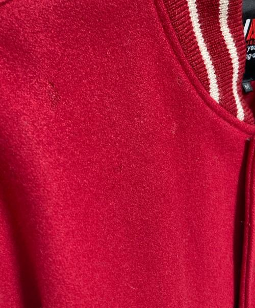 VAN（ヴァン）VAN (ヴァン) 90’ｓ アーチロゴレザースリーブスタジャン レッド サイズ:Mの古着・服飾アイテム