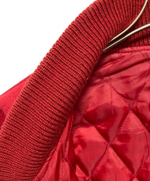 VAN（ヴァン）VAN (ヴァン) 90’ｓ アーチロゴレザースリーブスタジャン レッド サイズ:Mの古着・服飾アイテム