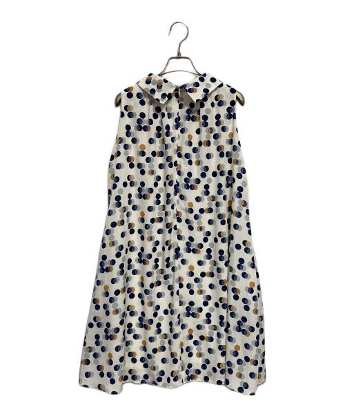 FRED PERRY（フレッドペリー）FRED PERRY (フレッドペリー) WOMEN PRINT SLEEVELESS DRESS アイボリー サイズ:10 未使用品の古着・服飾アイテム