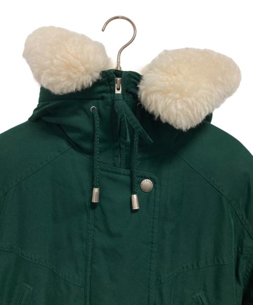 Eddie Bauer（エディーバウアー）Eddie Bauer (エディーバウアー) ファーダウンコート グリーン サイズ:XSの古着・服飾アイテム