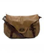 HENRY BEGUELINエンリーベグリン）の古着「レザーショルダーバッグ」｜ベージュ