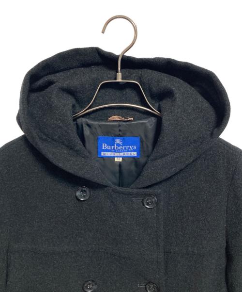 BURBERRY BLUE LABEL（バーバリー ブルー レーベル）BURBERRY BLUE LABEL (バーバリーロンドンブルーレーベル) フーデッドメルトンコート グレー サイズ:38の古着・服飾アイテム
