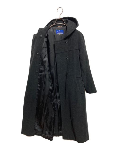 BURBERRY BLUE LABEL（バーバリー ブルー レーベル）BURBERRY BLUE LABEL (バーバリーロンドンブルーレーベル) フーデッドメルトンコート グレー サイズ:38の古着・服飾アイテム