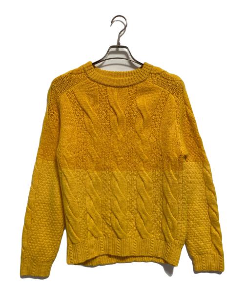 Coohem（コーヘン）Coohem (コーヘン) カシミヤ混ケーブルニット イエロー サイズ:46の古着・服飾アイテム