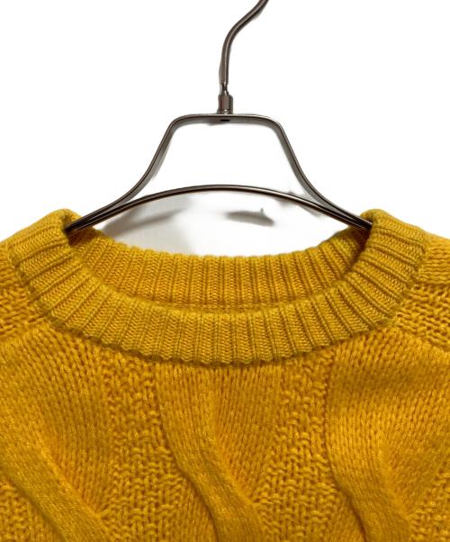 Coohem（コーヘン）Coohem (コーヘン) カシミヤ混ケーブルニット イエロー サイズ:46の古着・服飾アイテム