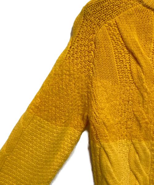 Coohem（コーヘン）Coohem (コーヘン) カシミヤ混ケーブルニット イエロー サイズ:46の古着・服飾アイテム