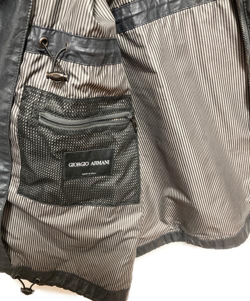 GIORGIO ARMANI（ジョルジョアルマーニ）GIORGIO ARMANI (ジョルジョアルマーニ) 加工ロングコート ネイビー サイズ:52の古着・服飾アイテム