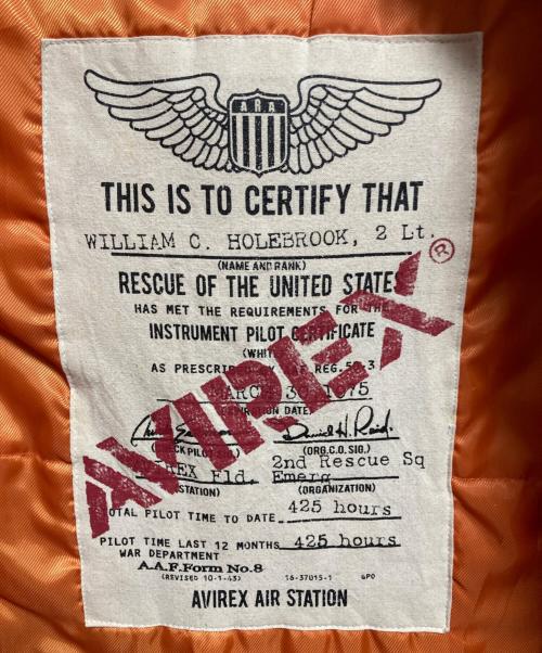 AVIREX（アヴィレックス）AVIREX (アヴィレックス) N-2Bジャケット オリーブ サイズ:Sの古着・服飾アイテム