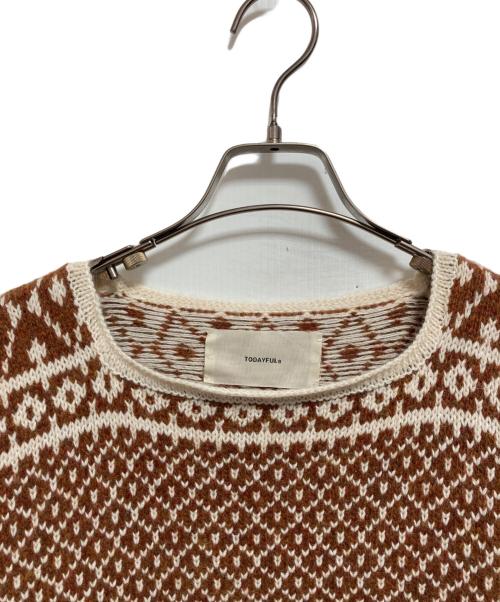TODAYFUL（トゥデイフル）TODAYFUL (トゥデイフル) Nordic Over Knit ブラウン サイズ:FREEの古着・服飾アイテム