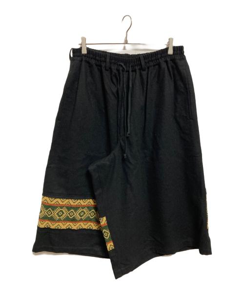 s'yte（サイト）s'yte (サイト) Flannel+Ecuadorian Woven Braid Switch Flame Culotte Pants ブラック サイズ:3の古着・服飾アイテム