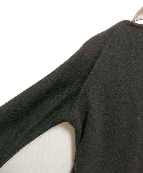 yohji yamamoto+noir（ヨウジヤマモトプリュスノアール）yohji yamamoto+noir (ヨウジヤマモトプリュスノアール) メルトンウールナイロン ノーカラーコート チャコールグレー サイズ:3の古着・服飾アイテム