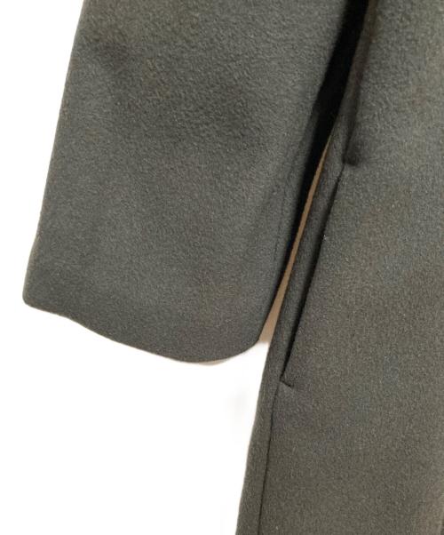 yohji yamamoto+noir（ヨウジヤマモトプリュスノアール）yohji yamamoto+noir (ヨウジヤマモトプリュスノアール) メルトンウールナイロン ノーカラーコート チャコールグレー サイズ:3の古着・服飾アイテム