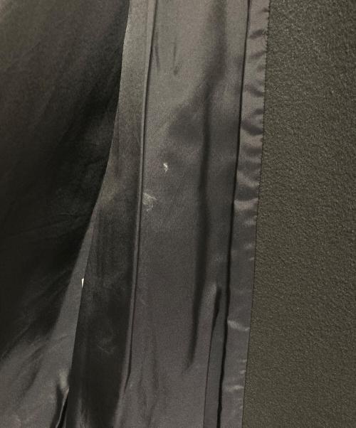 yohji yamamoto+noir（ヨウジヤマモトプリュスノアール）yohji yamamoto+noir (ヨウジヤマモトプリュスノアール) メルトンウールナイロン ノーカラーコート チャコールグレー サイズ:3の古着・服飾アイテム