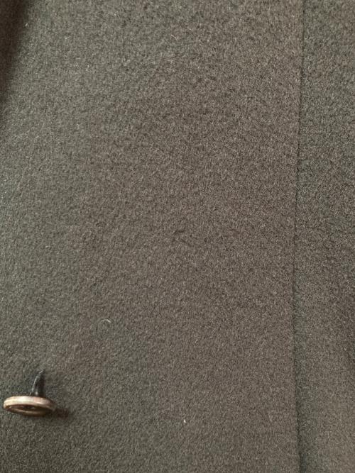 yohji yamamoto+noir（ヨウジヤマモトプリュスノアール）yohji yamamoto+noir (ヨウジヤマモトプリュスノアール) メルトンウールナイロン ノーカラーコート チャコールグレー サイズ:3の古着・服飾アイテム