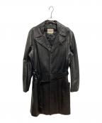EMPORIO ARMANIエンポリオアルマーニ）の古着「レザートレンチコート」｜ブラック