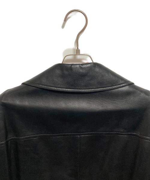 EMPORIO ARMANI（エンポリオアルマーニ）EMPORIO ARMANI (エンポリオアルマーニ) レザートレンチコート ブラック サイズ:48の古着・服飾アイテム