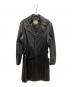 EMPORIO ARMANI（エンポリオアルマーニ）の古着「レザートレンチコート」｜ブラック