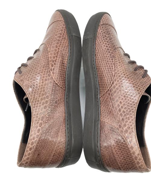 GIORGIO ARMANI（ジョルジョアルマーニ）GIORGIO ARMANI (ジョルジョアルマーニ) スネーク柄レザーシューズ ブラウン サイズ:SIZE 43の古着・服飾アイテム