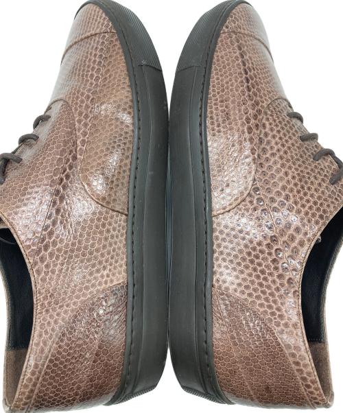 GIORGIO ARMANI（ジョルジョアルマーニ）GIORGIO ARMANI (ジョルジョアルマーニ) スネーク柄レザーシューズ ブラウン サイズ:SIZE 43の古着・服飾アイテム