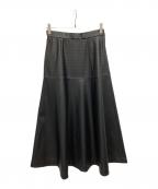 RAY BEAMSレイ ビームス）の古着「フェイクレザー パンチング スカート」｜ブラック