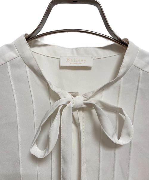 BALLSEY（ボールジィ）BALLSEY (ボールジィ) クリアデシン ボウタイブラウス ホワイト サイズ:36の古着・服飾アイテム