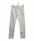 Diorディオール）の古着「ポケットロゴ刺繍ボタンフライスキニーデニムパンツ」｜ホワイト