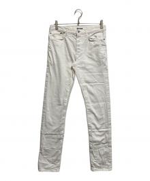 Dior（ディオール）の古着「ポケットロゴ刺繍ボタンフライスキニーデニムパンツ」｜ホワイト