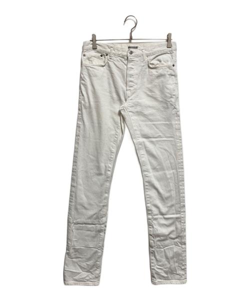 Dior（ディオール）Dior (ディオール) ポケットロゴ刺繍ボタンフライスキニーデニムパンツ ホワイト サイズ:W30の古着・服飾アイテム