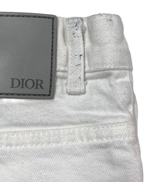 Dior（ディオール）Dior (ディオール) ポケットロゴ刺繍ボタンフライスキニーデニムパンツ ホワイト サイズ:W30の古着・服飾アイテム