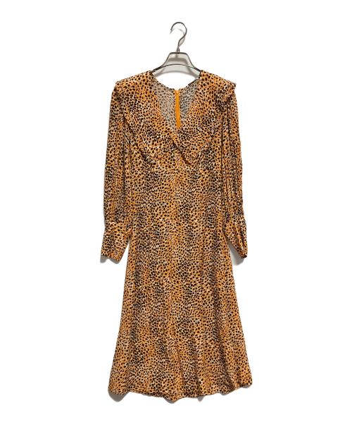 GANNI（ガニー）Ganni (ガニー) レオパード柄ワンピース オレンジ サイズ:36の古着・服飾アイテム