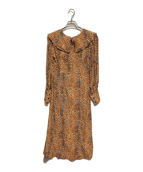 GANNI（ガニー）Ganni (ガニー) レオパード柄ワンピース オレンジ サイズ:36の古着・服飾アイテム