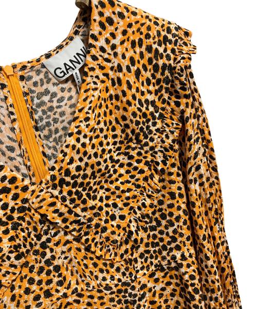 GANNI（ガニー）Ganni (ガニー) レオパード柄ワンピース オレンジ サイズ:36の古着・服飾アイテム