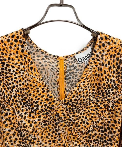 GANNI（ガニー）Ganni (ガニー) レオパード柄ワンピース オレンジ サイズ:36の古着・服飾アイテム