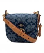 COACHコーチ）の古着「クリオ ショルダー バッグ 17 シグネチャー シャンブレー」｜ネイビー