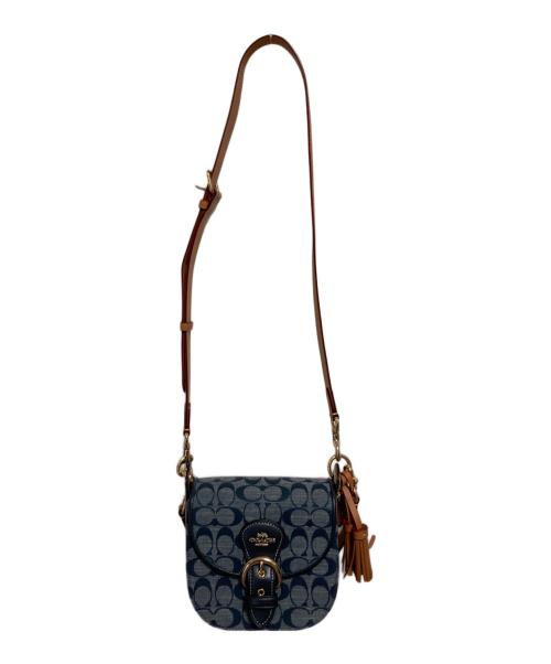 COACH（コーチ）COACH (コーチ) クリオ ショルダー バッグ 17 シグネチャー シャンブレー ネイビーの古着・服飾アイテム