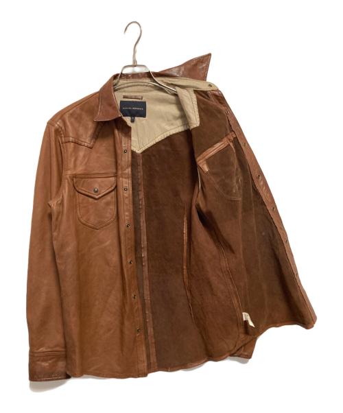 BANANA REPUBLIC（バナナリパブリック）BANANA REPUBLIC (バナナリパブリック) ラムレザーウエスタンシャツ ブラウン サイズ:Mの古着・服飾アイテム