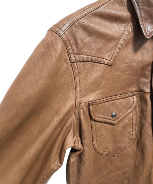 BANANA REPUBLIC（バナナリパブリック）BANANA REPUBLIC (バナナリパブリック) ラムレザーウエスタンシャツ ブラウン サイズ:Mの古着・服飾アイテム