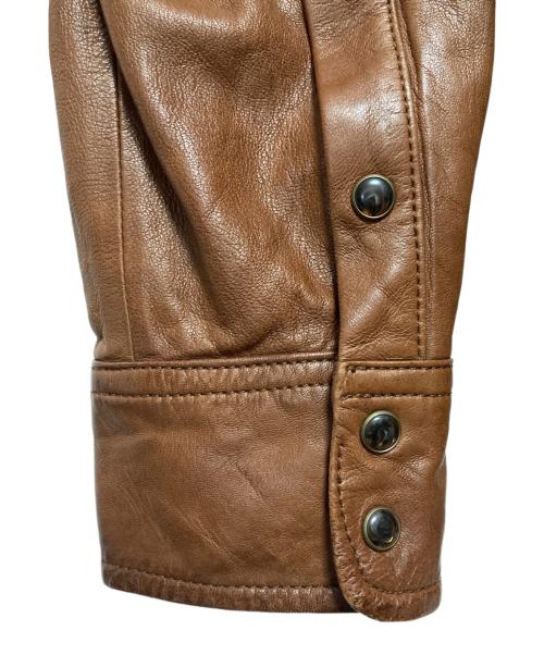 BANANA REPUBLIC（バナナリパブリック）BANANA REPUBLIC (バナナリパブリック) ラムレザーウエスタンシャツ ブラウン サイズ:Mの古着・服飾アイテム