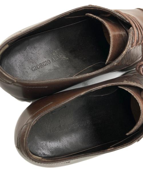 GIORGIO ARMANI（ジョルジョアルマーニ）GIORGIO ARMANI (ジョルジョアルマーニ) ストレートチップシューズ ブラウン サイズ:43 1/2の古着・服飾アイテム