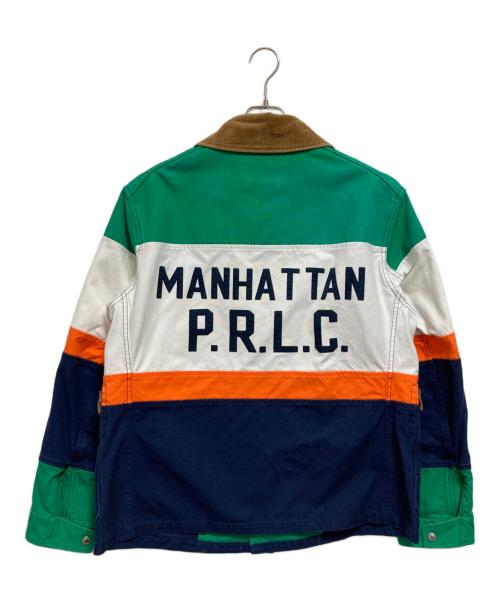 POLO RALPH LAUREN（ポロ・ラルフローレン）POLO RALPH LAUREN (ポロ・ラルフローレン) The Color-Blocked Canvas Jacket グリーン×ホワイト サイズ:Mの古着・服飾アイテム