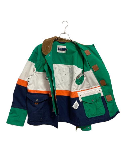 POLO RALPH LAUREN（ポロ・ラルフローレン）POLO RALPH LAUREN (ポロ・ラルフローレン) The Color-Blocked Canvas Jacket グリーン×ホワイト サイズ:Mの古着・服飾アイテム