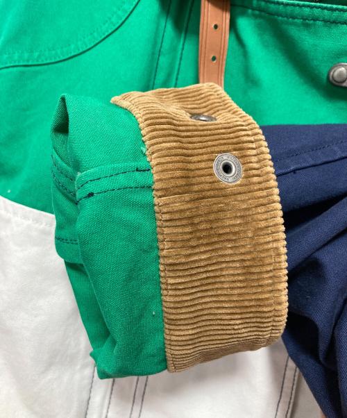 POLO RALPH LAUREN（ポロ・ラルフローレン）POLO RALPH LAUREN (ポロ・ラルフローレン) The Color-Blocked Canvas Jacket グリーン×ホワイト サイズ:Mの古着・服飾アイテム