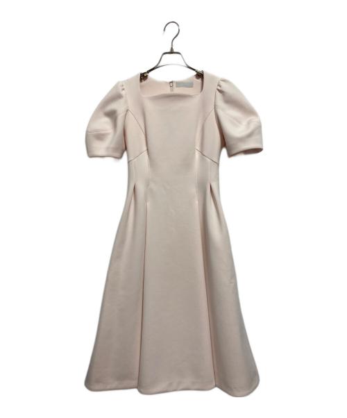 CELFORD（セルフォード）CELFORD (セルフォード) カーブネックポンチワンピース ベージュ サイズ:34の古着・服飾アイテム