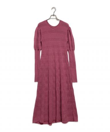 中古・古着通販】Ameri (アメリ) 2WAY PUFF SLEEVE PATTERN KNIT DRESS